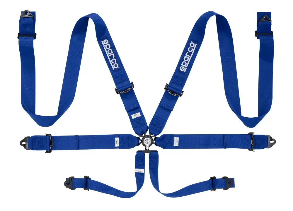 Sparco Blue 3in 6pt Competition Harness - 04818RACAZ