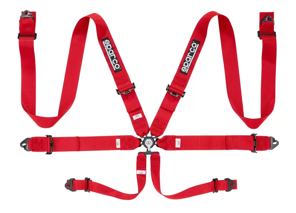 Sparco Red 3in 6pt Competition Harness - 04818RACRS