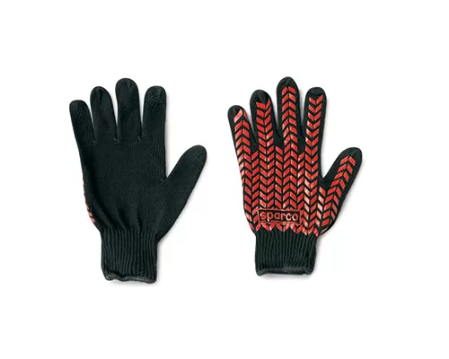 Sparco Black Cotton Pit Crew Gloves - 00207NR