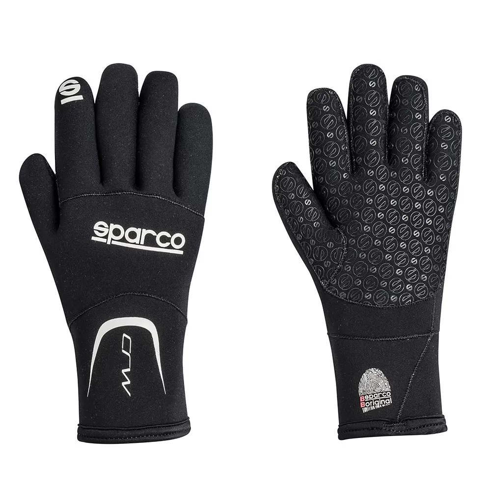 Sparco CRW Black Neoprene Karting Gloves | L - 00258NR3L