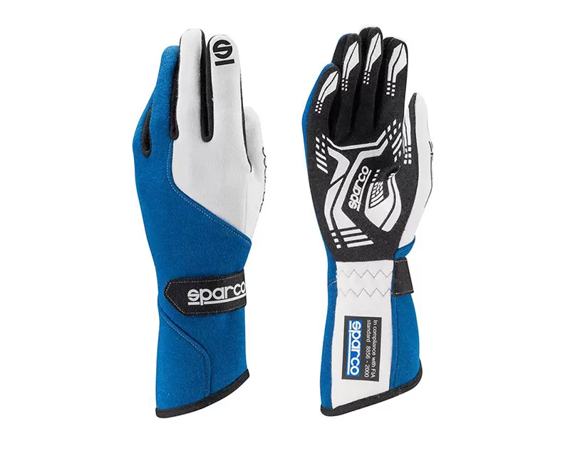 Sparco Force RG-5 Blue and White Racing Gloves | MED - 00130610AZ