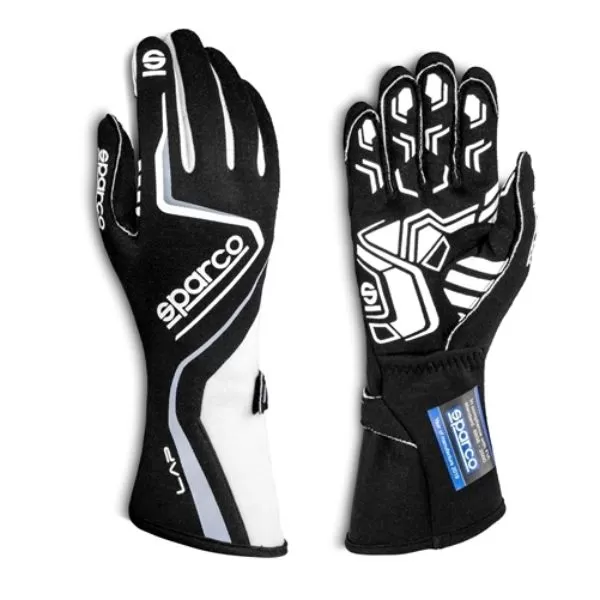 Sparco Lap Racing Gloves White/Black | 12 - 00131512BINR
