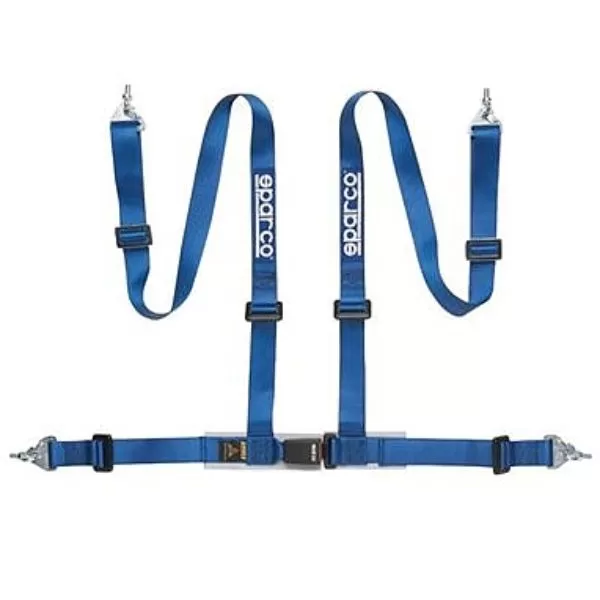 Sparco 2-Inch Tuner 4-Point Snap-In Harness Blue - 04604BM1AZ