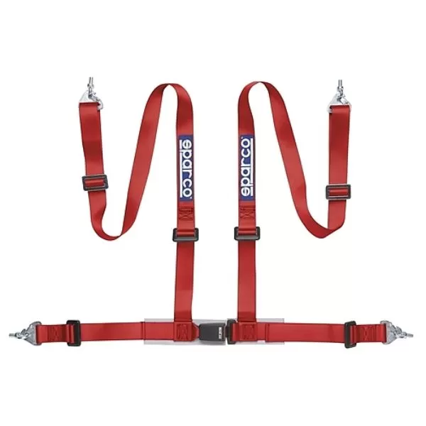 Sparco 2-Inch Tuner 4-Point Snap-In Harness Red - 04604BM1RS