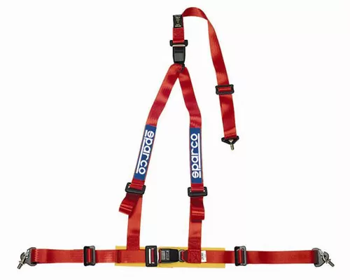 Sparco 2 Inch Tuner 3-Point Double Buckle Harness Red - 04608DFRS