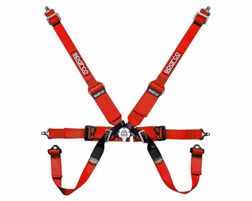 Sparco Competition 6-Point Formula Harness HANS Compatible Red - 04796HRS