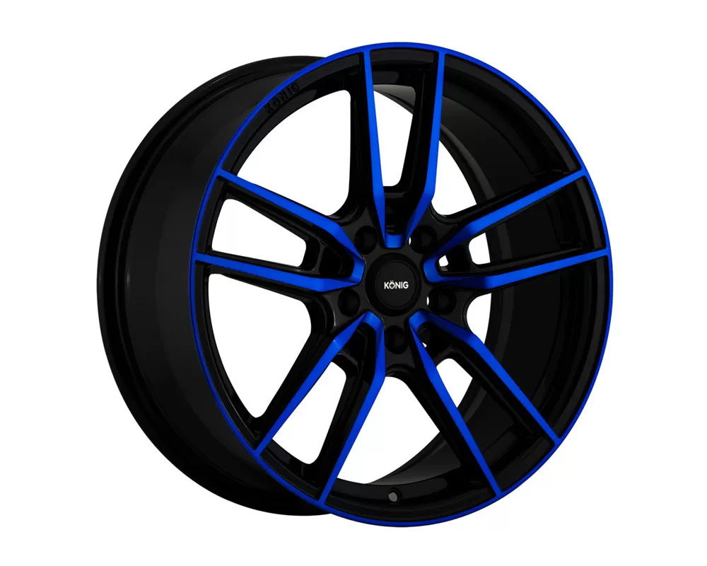 Konig Myth Gloss Black W/ Blue Tinted Clearcoat Wheel 16x7.5 5x114.3 43mm - MY7651443F
