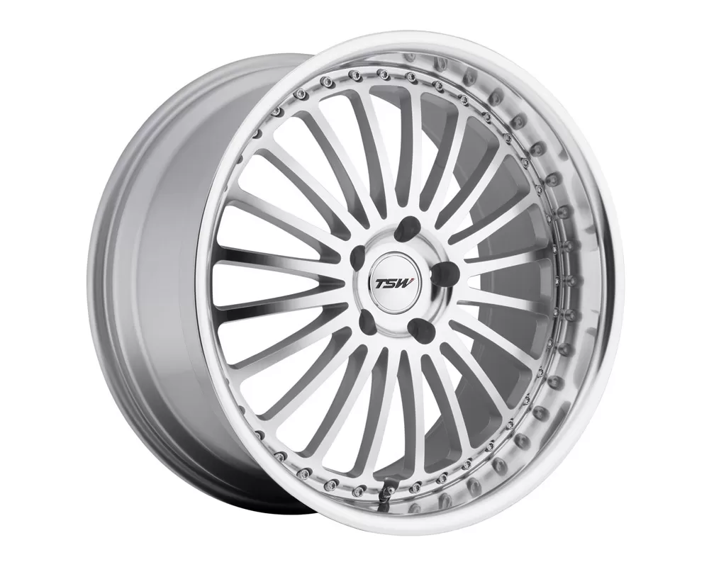 TSW Silverstone Wheel 22x9 5x120 35mm Silver w/ Mirror Cut Face & Lip - 2290SIL355120S76