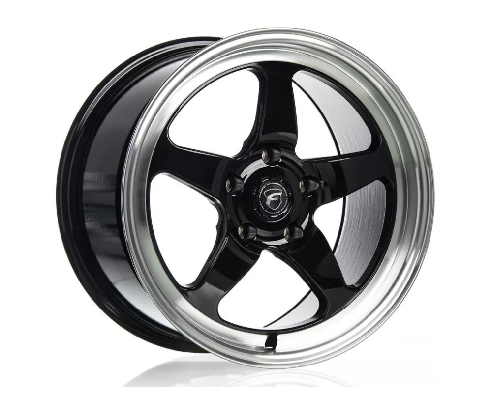 Forgestar D5 Drag Wheel 18x12 5x120.65 50mm Gloss Black w/ Machined Lip - F09182062P50