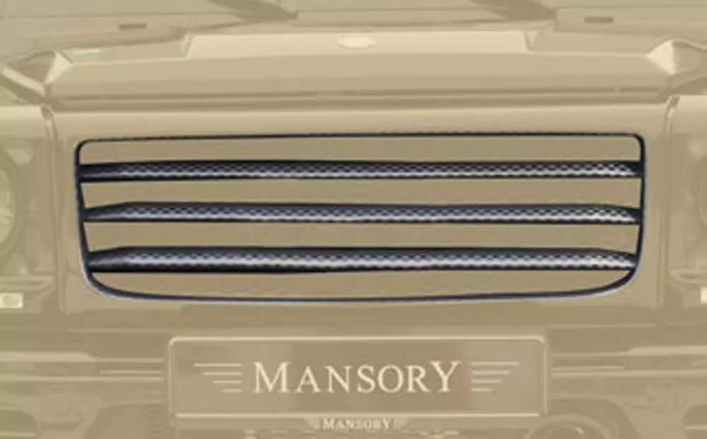 Mansory Glossy Carbon Fiber Stripe Style Mask Cover Grill 4 with Clear Coat Mercedes-Benz G-Class W463 99-17 - 66G 102 371