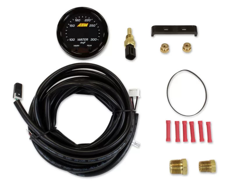AEM Electronics X-Series Temperature Gauge 100~300F | 40~150C with Black Bezel & Black Water Faceplate - 30-0302