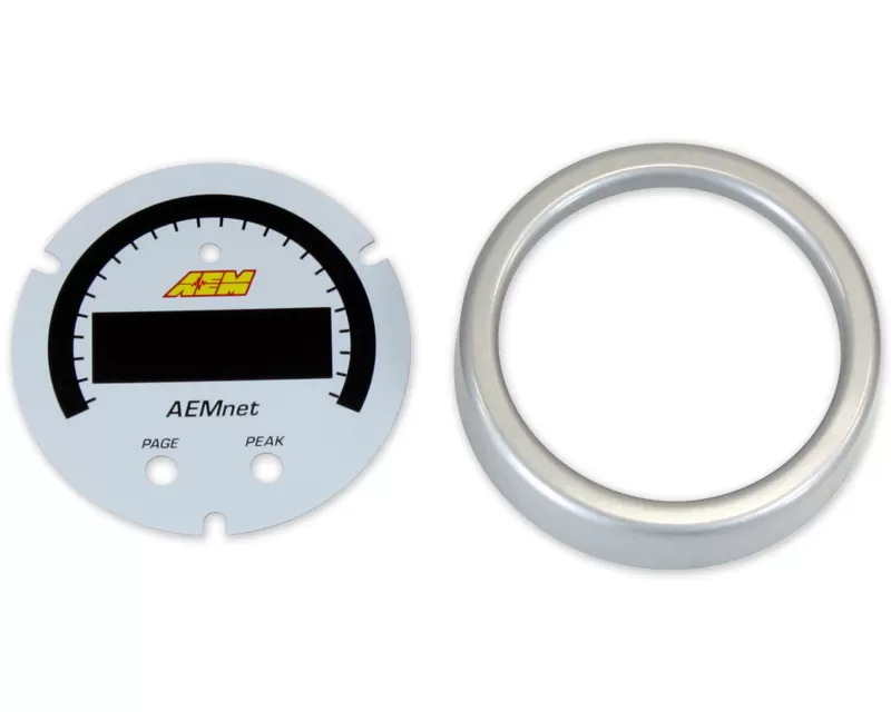 AEM Electronics X-Series AEMnet Can Bus Gauge Accessory Kit Silver Bezel & White Faceplate - 30-0312-ACC