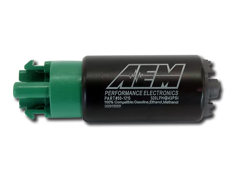 AEM E85 320LPH High Flow In-Tank Offset Inlet Fuel Pump with Mounting Hangers - 50-1215