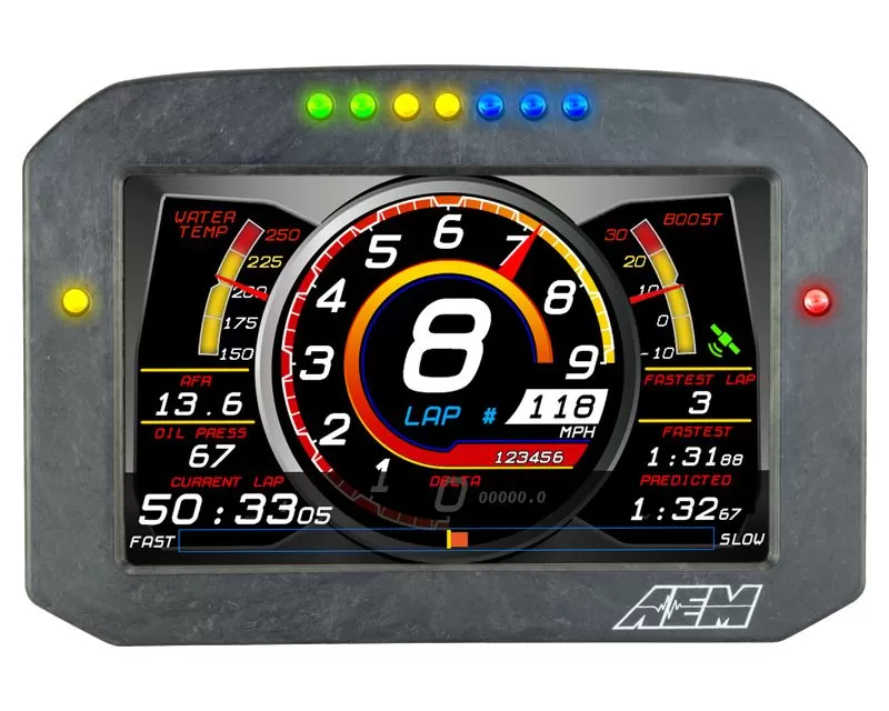 AEM Electronics CD-7FLG Carbon Logging & GPS-Enabled Flat Panel Digital Dash Display - 30-5703F