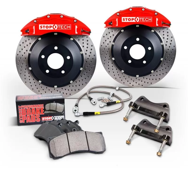 StopTech Trophy Sport Big Brake Kit Silver Caliper Slotted 2-Piece Rotor Front Front - 83.896.6800.R1