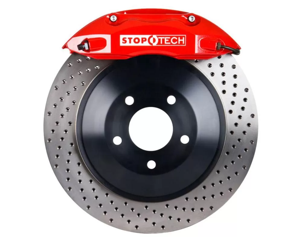 StopTech Big Brake Kit Red Caliper Drilled One-Piece Rotor Rear Rear - 82.241.0041.72