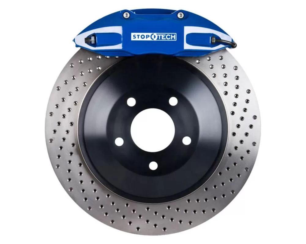 StopTech Big Brake Kit Blue Caliper Drilled One-Piece Rotor Front Front - 82.895.5N00.22