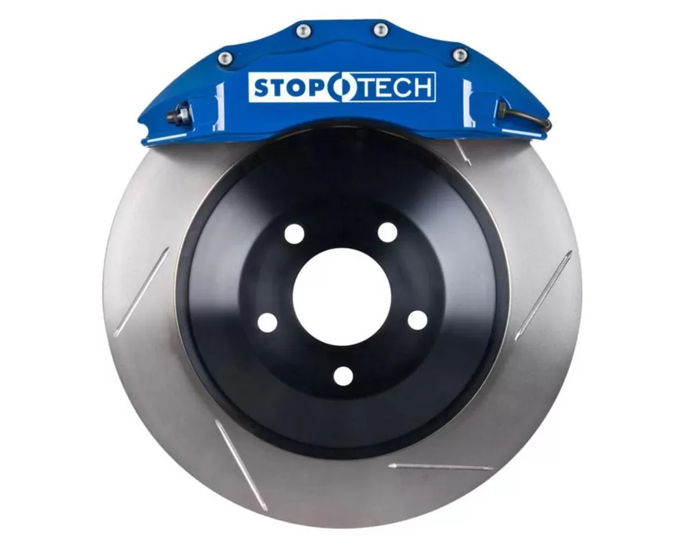 StopTech Big Brake Kit Blue Caliper Slotted One-Piece Rotor Front Front - 82.243.6100.21