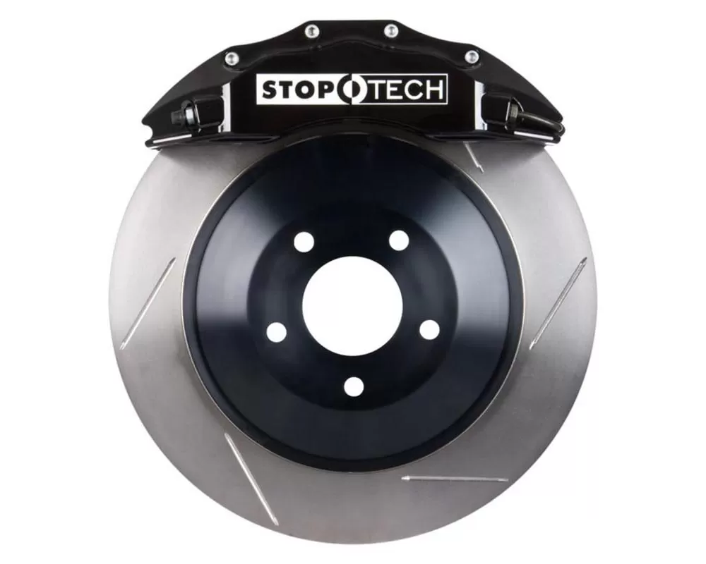 StopTech Big Brake Kit Black Caliper Slotted One-Piece Rotor Front Front - 82.241.6100.51