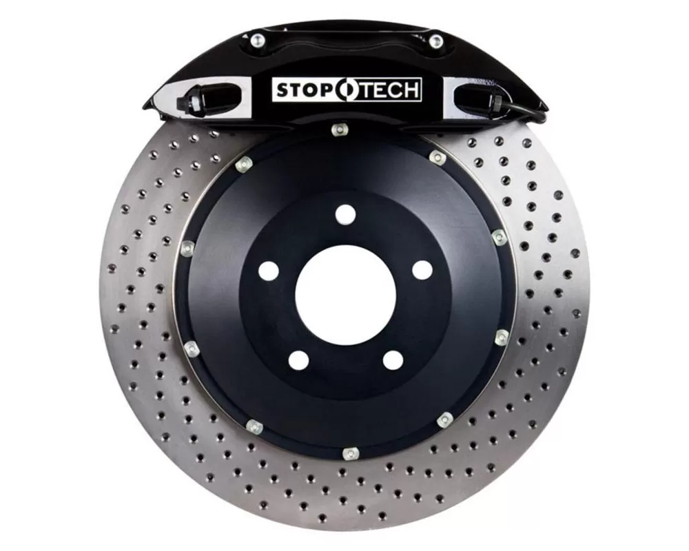 StopTech Big Brake Kit; Black Caliper; Drilled Two-Piece Rotor; Front Porsche Front - 83.781.4700.52