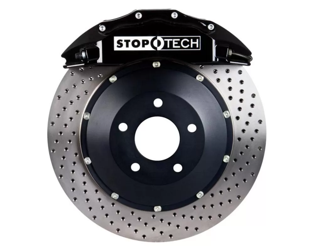 StopTech Big Brake Kit Black Caliper Drilled Two-Piece Rotor Front Front - 83.857.6700.52