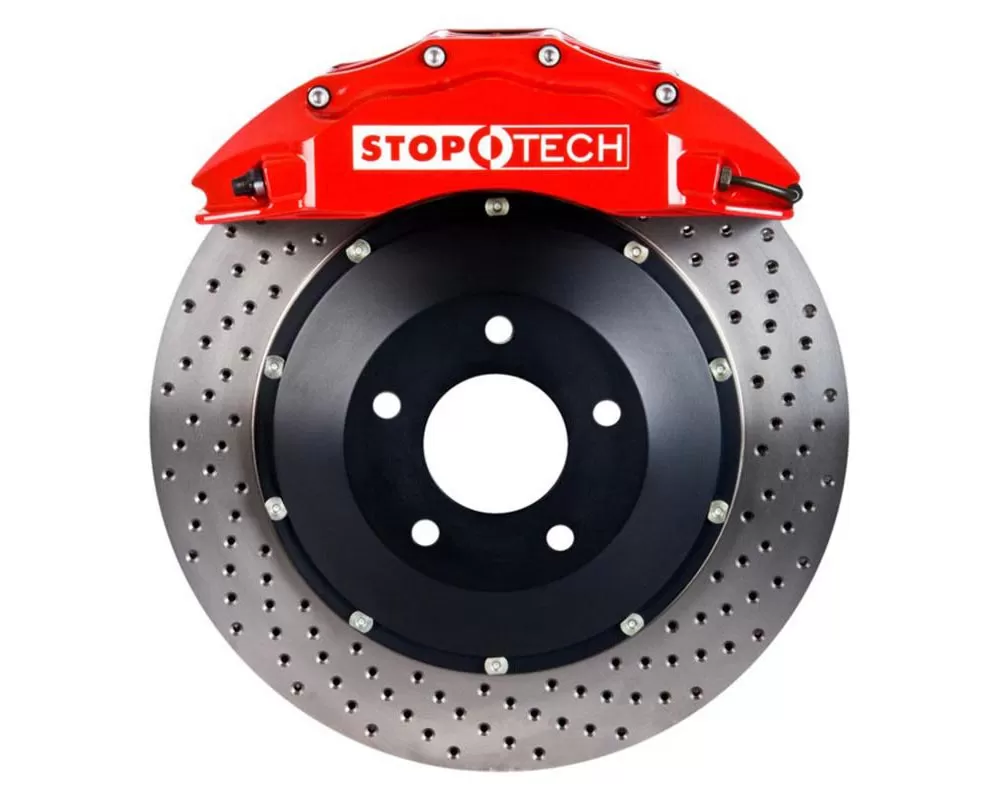 StopTech Big Brake Kit Black Caliper Slotted Two-Piece Rotor Front Front - 83.857.6700.72