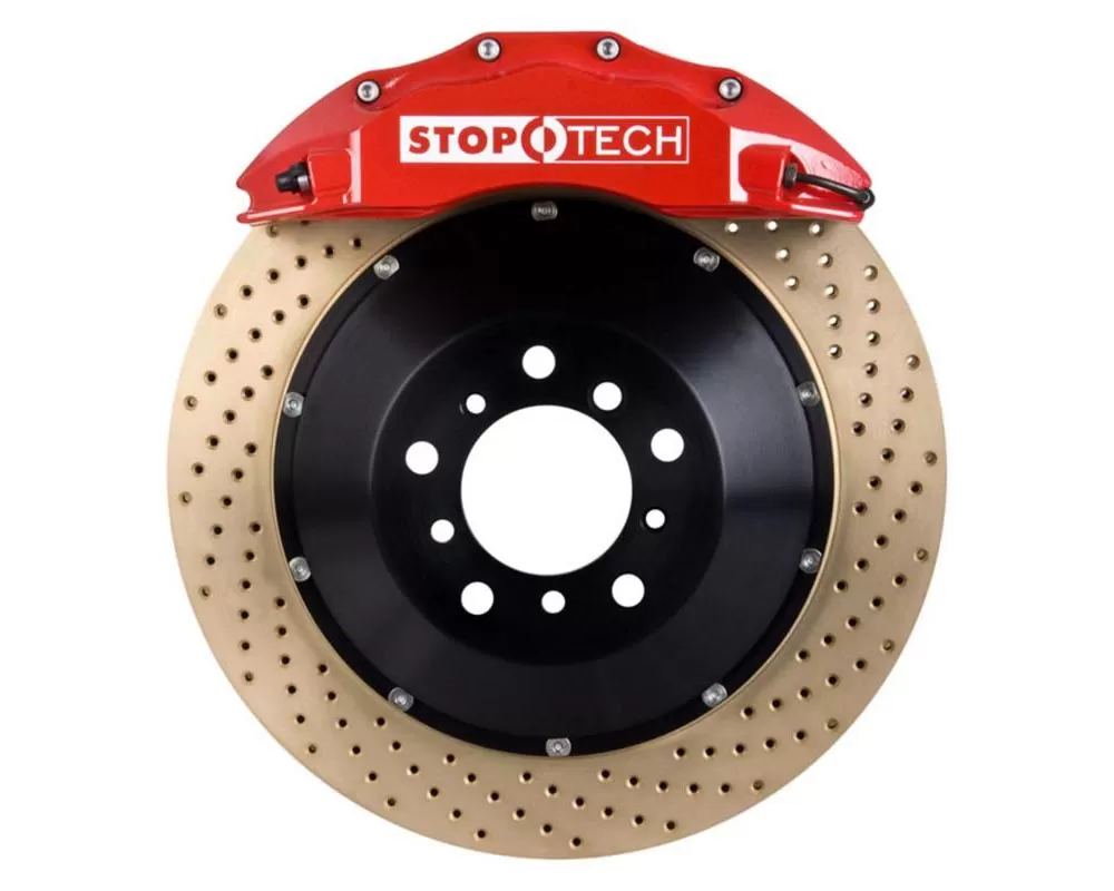 StopTech Big Brake Kit; Black Caliper; Drilled Two-Piece Rotor; Front Porsche Front 3.8L 6-Cyl - 83.789.6800.74