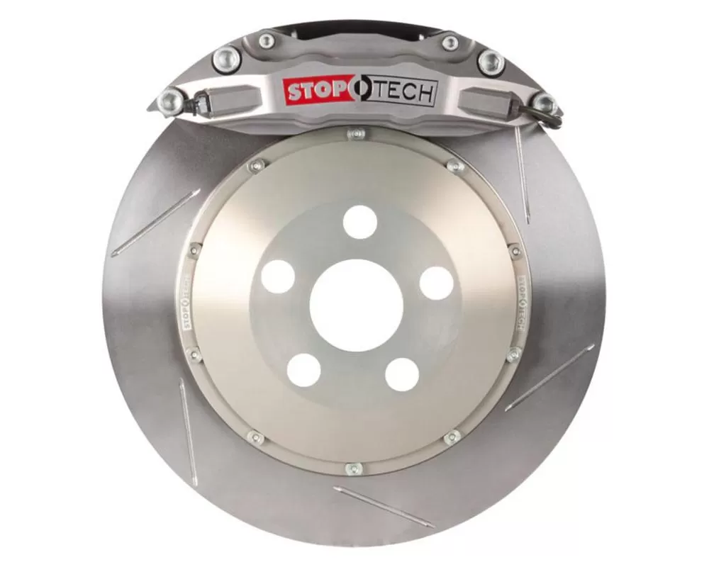 StopTech Trophy Sport Big Brake Kit Silver Caliper Slotted 2-Piece Rotor Front Front - 83.827.4300.R1