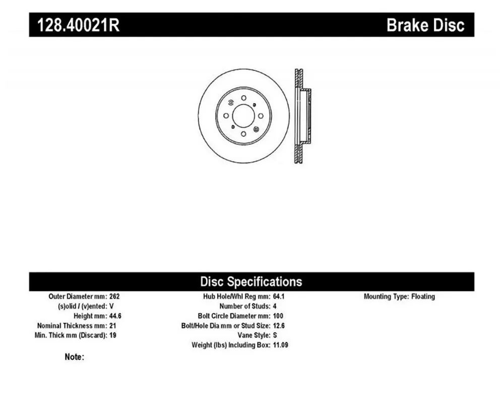StopTech Sport Cryo Cross Drilled Brake Rotor Rear Left Front Right - 128.40021R