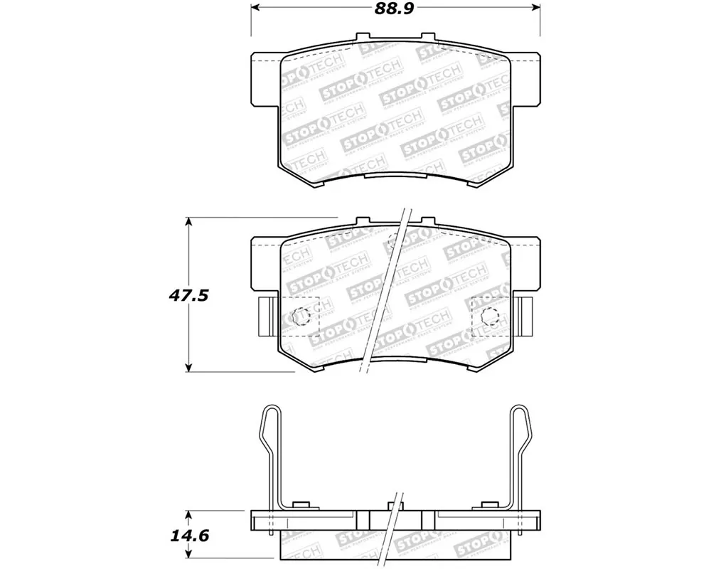 StopTech Street Brake Pads Rear with Shims and Hardware Rear - 308.05371