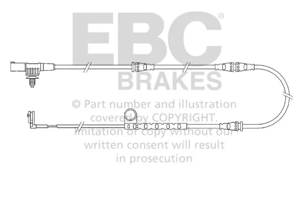 EBC Brakes Wear Leads Front Disc Brake Pad Wear Sensor FMSI D1263 Land Rover Range Rover Sport Front 2006 - EFA125