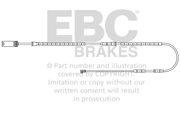 EBC Brakes Wear Leads Front Disc Brake Pad Wear Sensor FMSI D1260 BMW 335i Front 2012 - EFA135