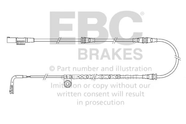 EBC Brakes Wear Leads Front Disc Brake Pad Wear Sensor FMSI D1098 Land Rover Range Rover Sport Front 2006 - EFA151