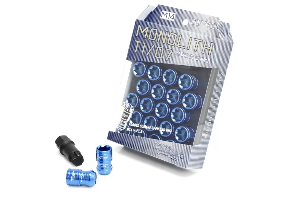 Project Kics Monolith T1/07 Blue 14x1.50 Lug Nut Set - MN04U