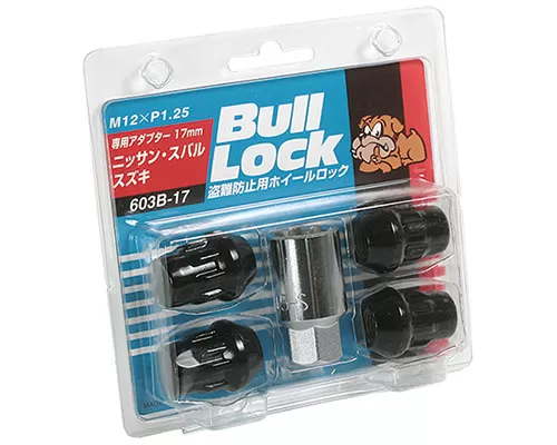 Project Kics Bull Locks Black M12x1.25 Closed End Type Wheel Locks - 603B-17