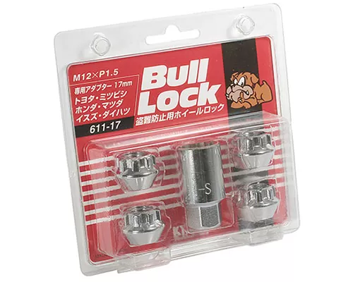 Project Kics Bull Locks Chrome M12x1.5 Open End Type Wheel Locks - 611-17