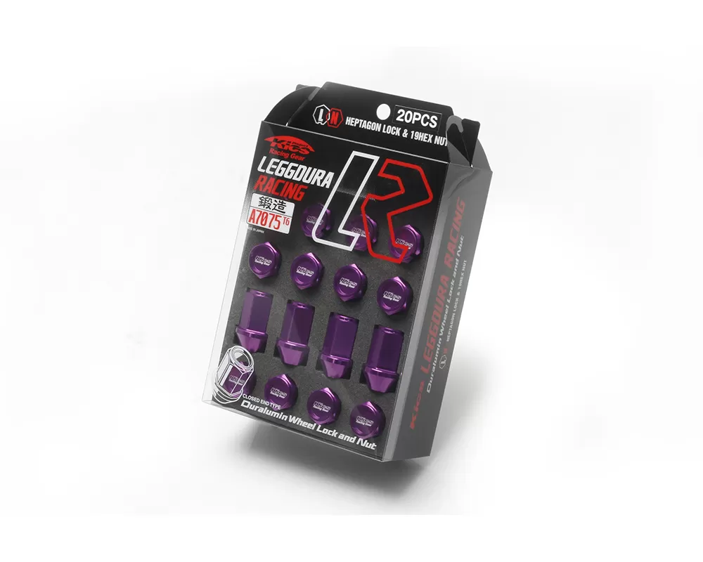 Project Kics Leggdura Racing Purple M12x1.50 Lug Nuts (Laser Logo) - KIZ1P