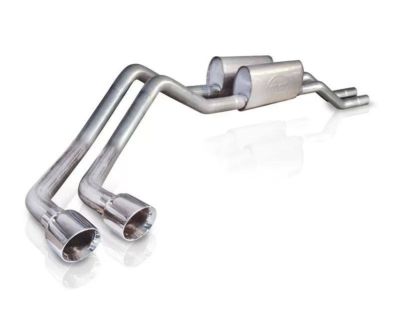 Stainless Works 2.5in True Dual Twin Exit Chambered Catback Exhaust with X-Pipe for SW Headers Ford F-150 5.4L 04-08 - 08F150TDRT
