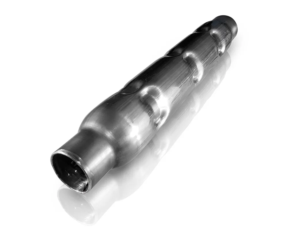 Stainless Works 2.25in CHAMBERED ROUND MUFFLER (MILL FINISH) - CR225225