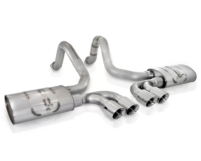 Stainless Works 2.5in Axle-Back Chambered Exhaust Slash Tips Chevrolet Corvette C5 97-04 - VC53CBQUAD