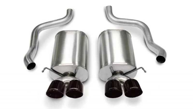 CORSA Performance 2.5" Axleback Exhaust Dual Rear Exit with Twin 3.5" Black PVD Pro-Series Tips Chevrolet Corvette C6 2005-2008 - 14169BLK