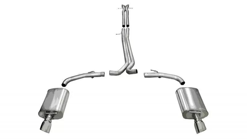 CORSA Performance 2.5" Catback Exhaust Dual Rear Exit with Single 4.0" Polished Pro-Series Tips Ford Taurus SHO 2010-2017 - 14315