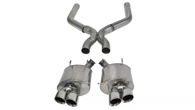 CORSA Performance 3.0" Axleback Exhaust + X-Pipe Dual Rear Exit with Twin 4.0" Polished Pro-Series Tips Ford Mustang Shelby GT500 2013-2014 - 14323