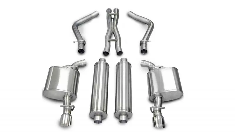 CORSA Performance 2.5" Catback Exhaust Dual Rear Exit w/Single 3.5" Polished Pro-Series Tips Chrysler 300 | Dodge Charger/Magnum R/T No Hitch 2005-2010 - 14439