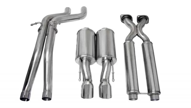 CORSA Performance 2.5" Catback Exhaust Dual Center Rear Exit with Single 4.0" Polished Pro-Series Tips Jeep Grand Cherokee SRT-8 2006-2010 - 14451