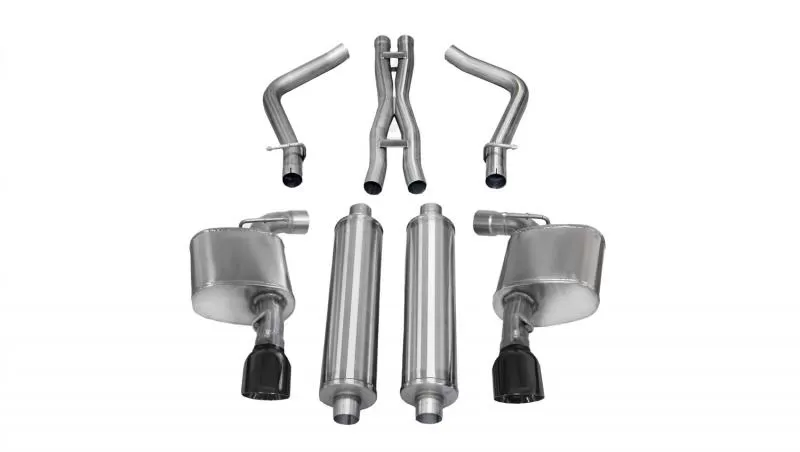 CORSA Performance 2.75" Catback Exhaust Dual Rear Exit with Single 4.5" Black PVD Pro-Series Tips Chrysler 300 | Dodge Charger SRT-8 2012-2014 - 14463BLK