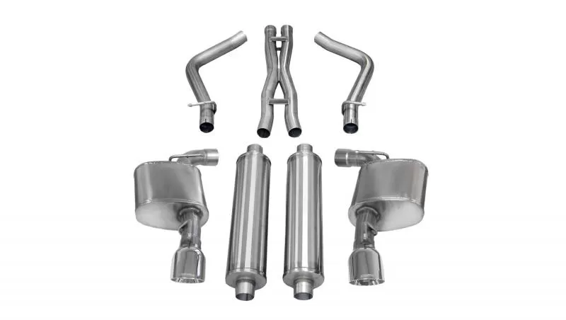 CORSA Performance 2.75" Catback Exhaust Dual Rear Exit with Single 4.5" Polished Pro-Series Tips Chrysler 300 | Dodge Charger SRT/SRT-8 2012-2014 - 14463