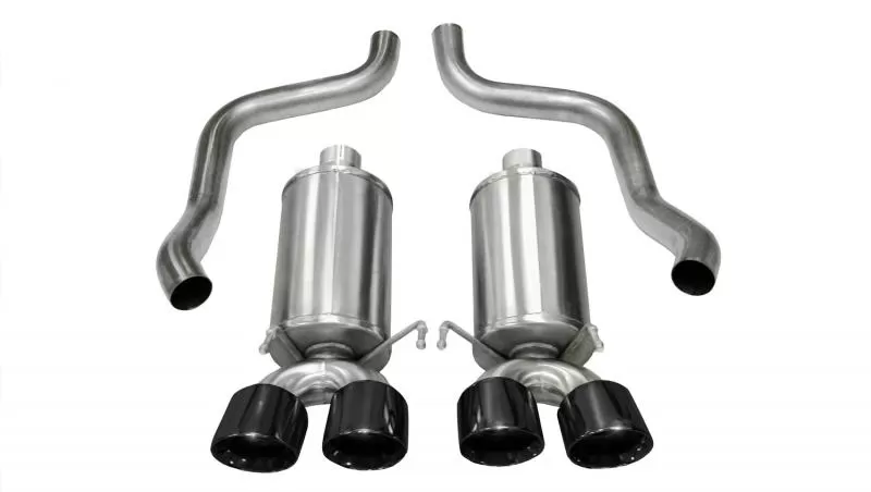 CORSA Performance 2.5" Axleback Exhaust Dual Rear Exit with Twin 3.5" Black PVD Pro-Series Tips Chevrolet Corvette C6 2005-2008 - 14469BLK