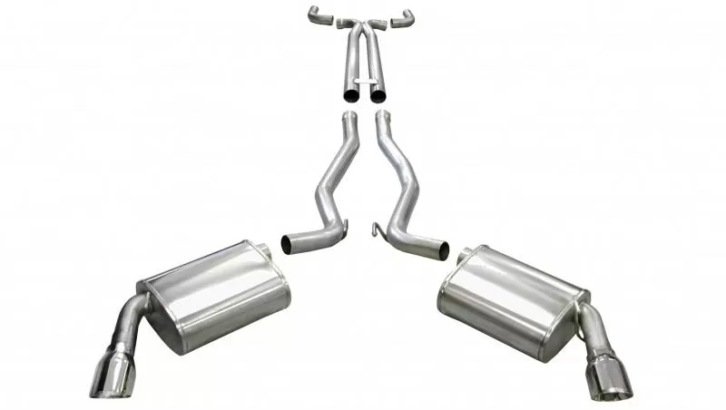 CORSA Performance 2.5" Catback Exhaust Dual Rear Exit with Single 4.0" Polished Pro-Series Tips Chevrolet Camaro SS Coupe/Convertible without GFX 2010-2015 - 14951