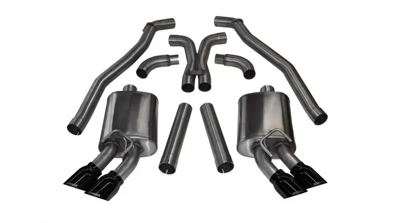 CORSA Performance 3.0" Catback Exhaust Dual Rear Exit with Twin 4.0" Black PVD Pro-Series Tips Chevrolet Camaro ZL1 Coupe 2012-2015 - 14971BLK